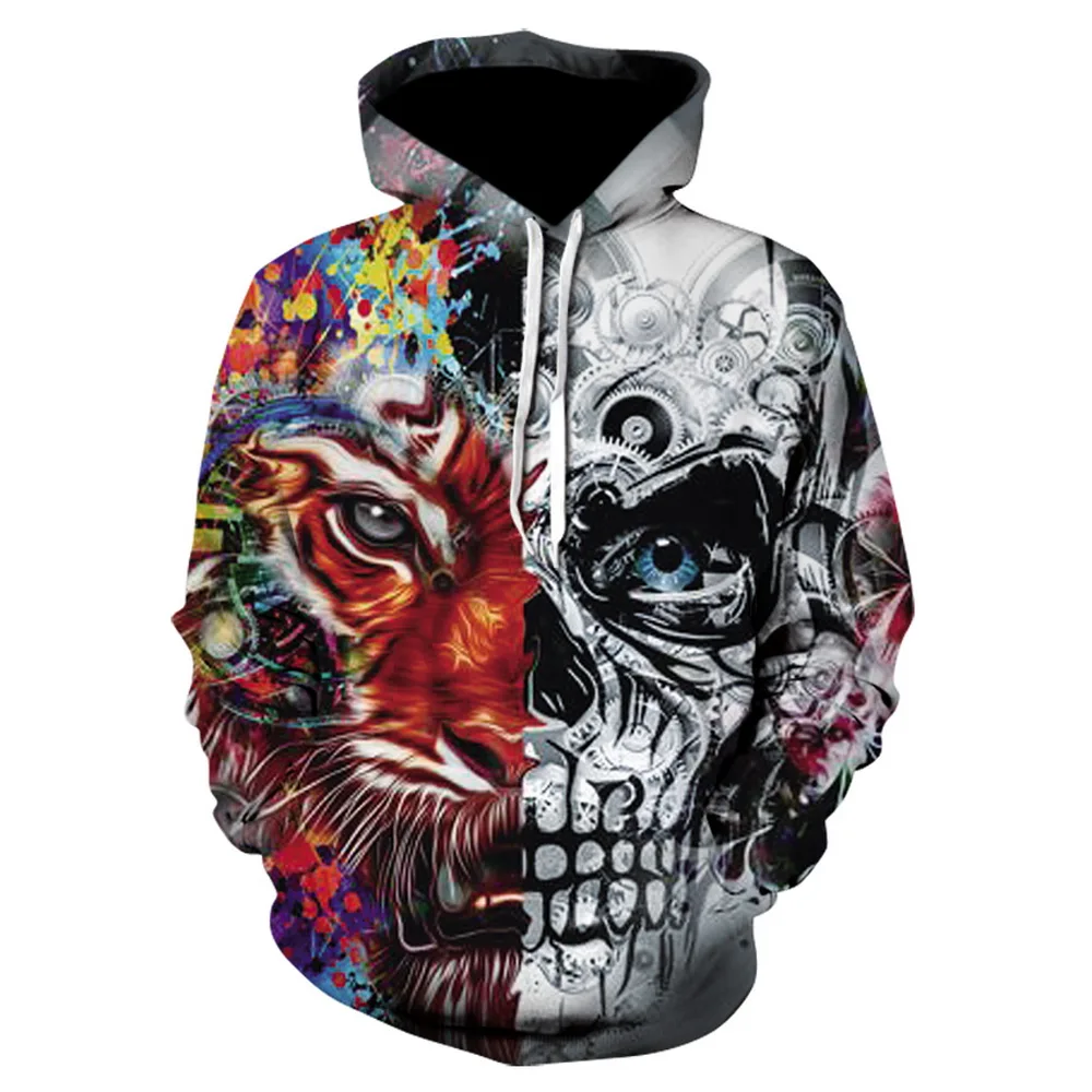 

Rocksir New Fashion Hip Hop 3d Hoodies Men women 3d Sweatshirts Print Skulls Tiger Thin Hooded Hoodies Tracksuits Hoody Tops