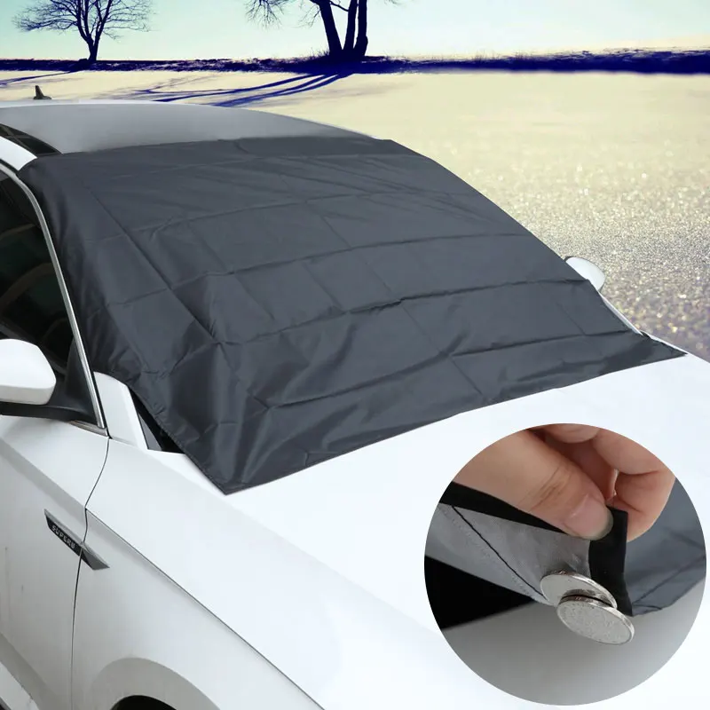 Сильный магнит автомобильный Снежный Блок Покрытие серебряная ткань Магнитный Снежный лед щит для лобового стекла зимний Автомобиль переднее окно