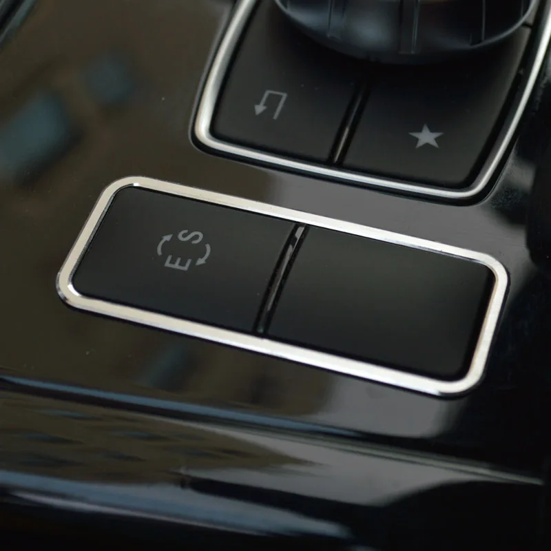 Автомобильная центральная консоль ES кнопки рамка Украшение Наклейка Накладка для Mercedes Benz E класс W212 CLS алюминиевый сплав модифицированный Стайлинг