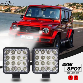 

16LED 48W Work Light Car 12V 24V LED Spotlight Work Light Bar 6500K Waterproof Shockproof Square Auto Truck Mini Spot Fog Lamp