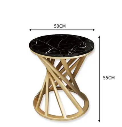 Простая в современном скандинавском стиле искусственный мраморный журнальный столик угловой боковой Диванный угловой Балконный кованый Маленький журнальный столик