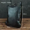 Mini Backpack Men Crazy Horse 15 Inch Bag Pack for Teenager Bookbag Genuine Leather Men Backpack School Bag Travel Back Mochila 2