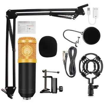 

2021 New Professional BM-800 Audio Full Set of Broadcast KTV Karaoke Microphone with V8 Sound Card