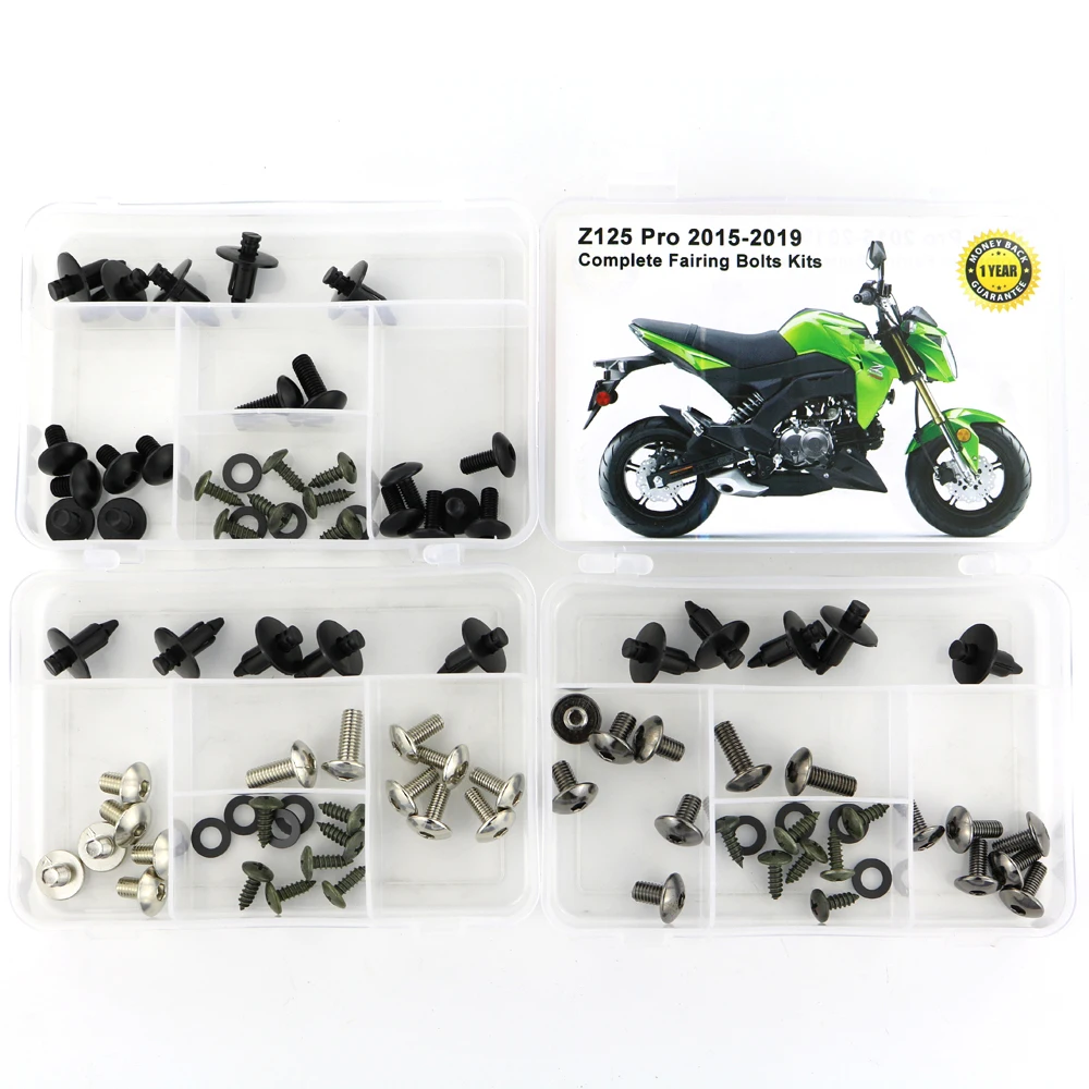 Fit For Kawasaki Z125 Pro 2015 2016 2017 2018 2019 Complete Full Fairing Bolts Kit Covering Screws Nut Clips Motorcycle | Автомобили и