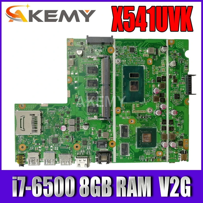 Akemy X541UVK motherboard mainboard i7-6500U CPU 8GB RAM V2G For Asus X541UVK X541UJ X541UV F541U R541U laptop motherboard