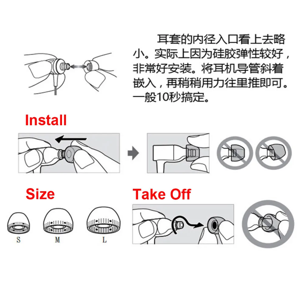 WF SP800N Silicone Earbuds Eartips for SONY WF-SP800N  WI-XB400 WF-XB700 Wireless In Ear Replacement Ear Tips Buds Sleeve