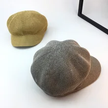 Летний дышащий берет для женщин, кепка для крикета, восьмиугольная кепка, корейский стиль, европейский и американский стиль, повседневные модели для колледжа