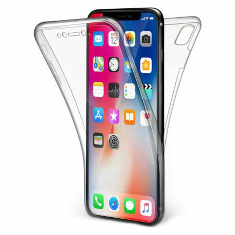 

Fashion 360 Double Soft Silicone Case for iPhone 5 5S SE 6 6S 7 8 Plus Case for iPhone X XR XS Max cover for iPhoneX Phone Cases