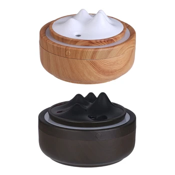 

Mini Portable 300ml Wood Grain Mountain Air Humidifier USB Cool Mist Maker Aroma Diffuser with LED Night Lamp Fogger