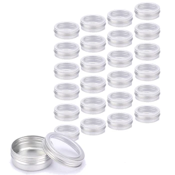

With Clear Window Aluminium Screw Tin Bottle Jar Pot Cans Containers Case For Lip Balm Nail Art Makeup Diy Cream Cosmetic Box