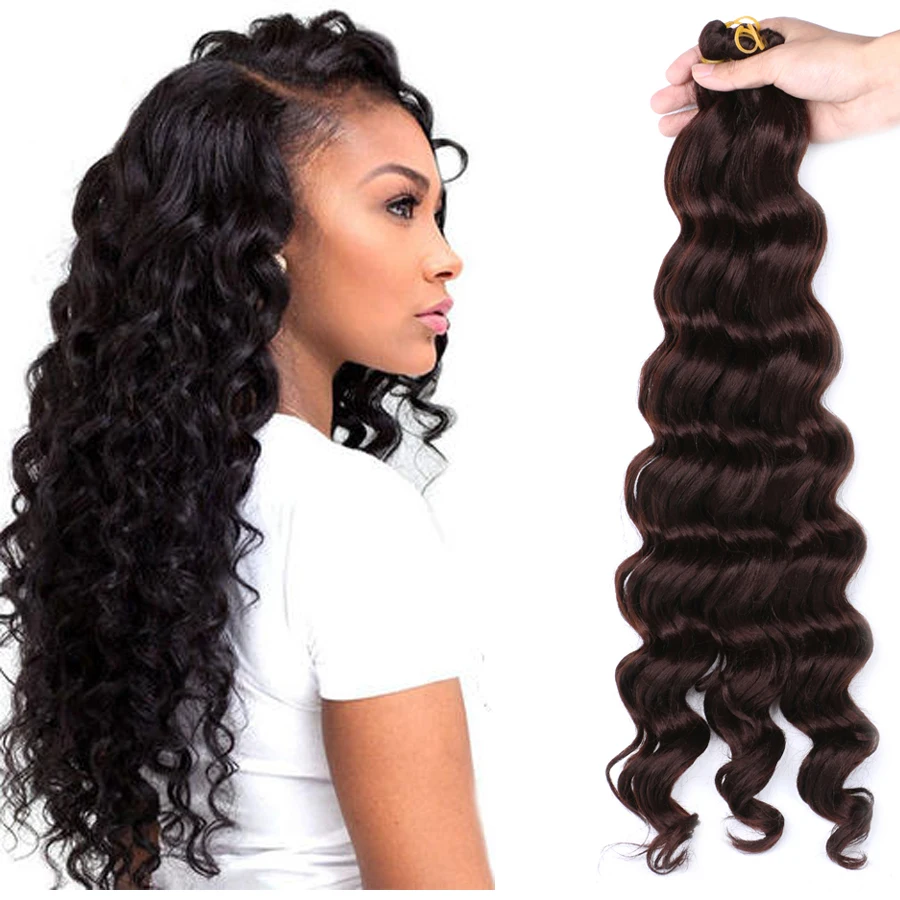 

Deep Wave Synthetic Hair Extension 1 pack/lot Synthetic Braiding Crochet Braids Hair Burgundy Color Bulk Braid Hair Extensions