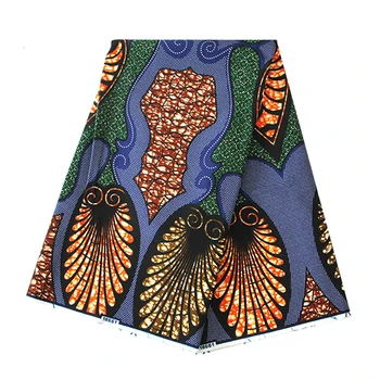 

High quality Cotton Real Wax Fabric For Women Party Dress Sewing Printed Ankara Nigerian Veritable Wax Fabric 6Yards