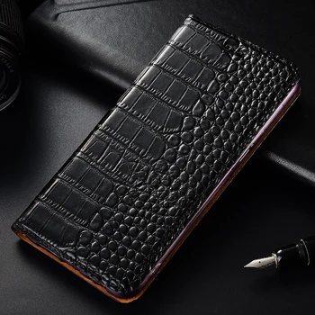 

for Meizu 16th Plus Case Flip Genuine Leather Crocodile pattern Soft Silicon Back Cover for Meizu 16 th plus Coque