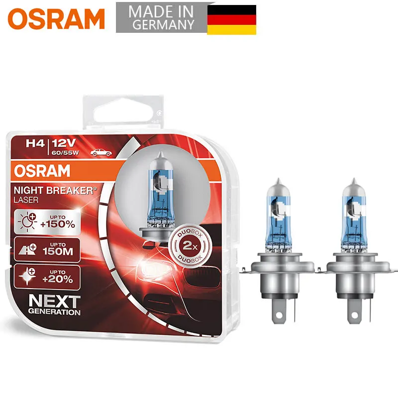Osram Night Breaker 200 H7 Car Halogen Headlight +200% More Brightness  Original Lamps 12v 55w Made In Germany 64210nb200, 2pcs - Car Headlight  Bulbs(halogen) - AliExpress