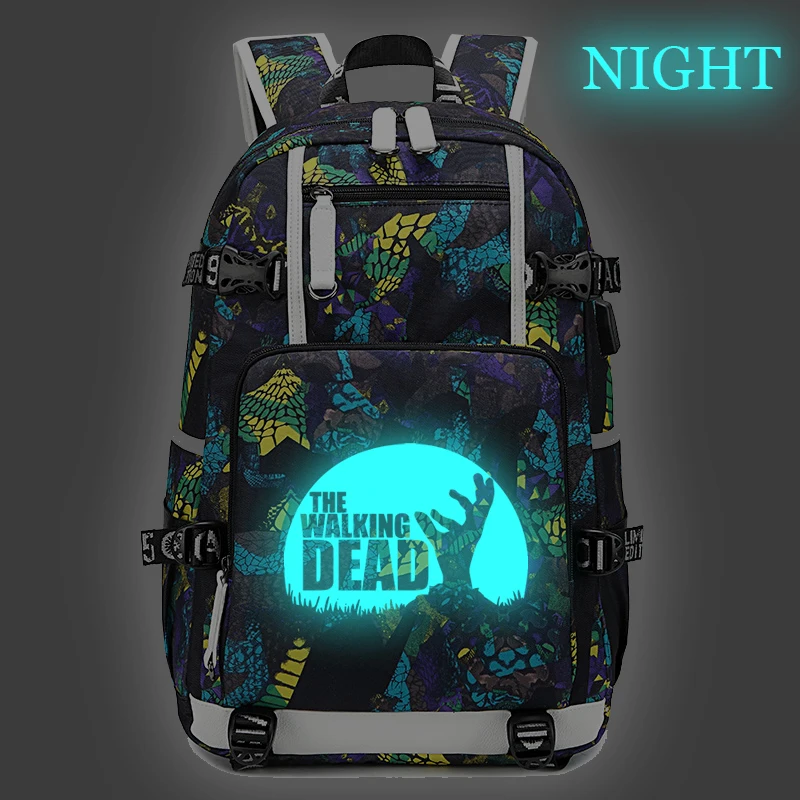 Walking Dead Printing Casual Zipper 18 Inch Student Schoolbag Men/Women Large Capacity Bags Teenager's Outdoor Travel Backpacks - Цвет: 803-ff-1122-4(5)