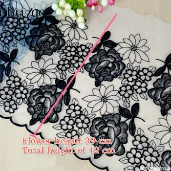 

lace trim 100 * 42cm wide French organza embroidery lace trim fabric for Crafts wedding dress trim