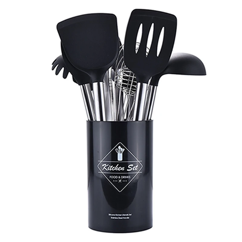 8 шт./компл. кухонные принадлежности из силикона набор из нержавеющей стали ручка инструменты для приготовления пищи набор с ящиком для хранения кухонные инструменты