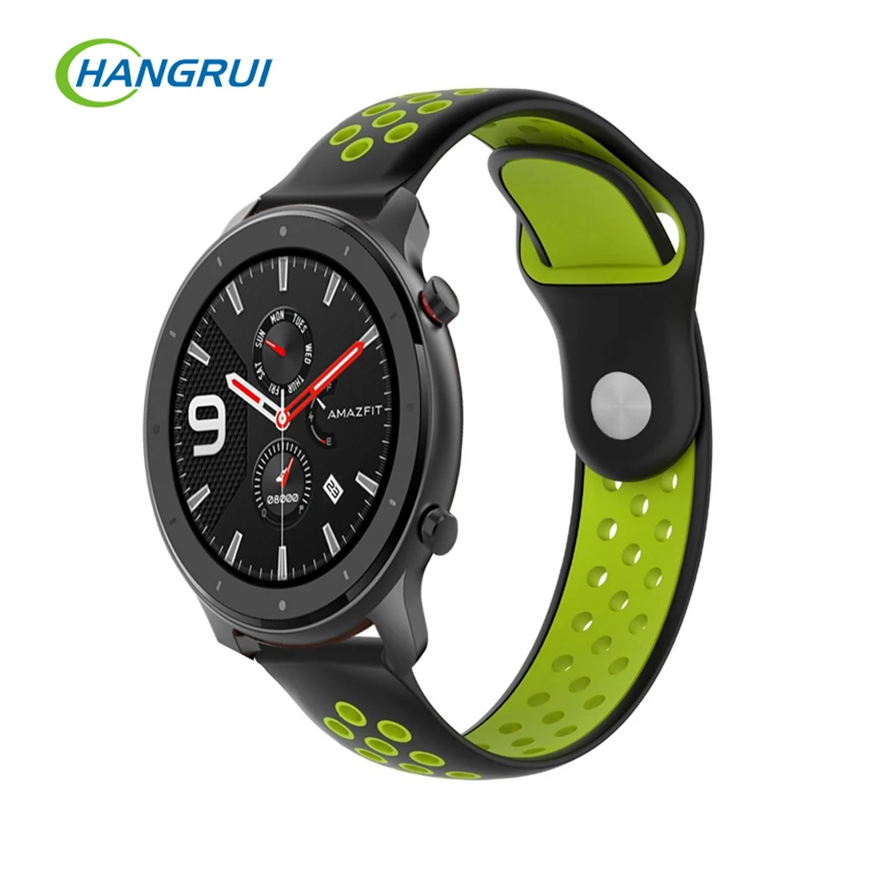 Силиконовый браслет на запястье для наручных часов Xiaomi Huami Amazfit GTR 47/42 мм спортивные дышащие сменный ремешок для наручных часов Amazfit GTR Смарт-часы