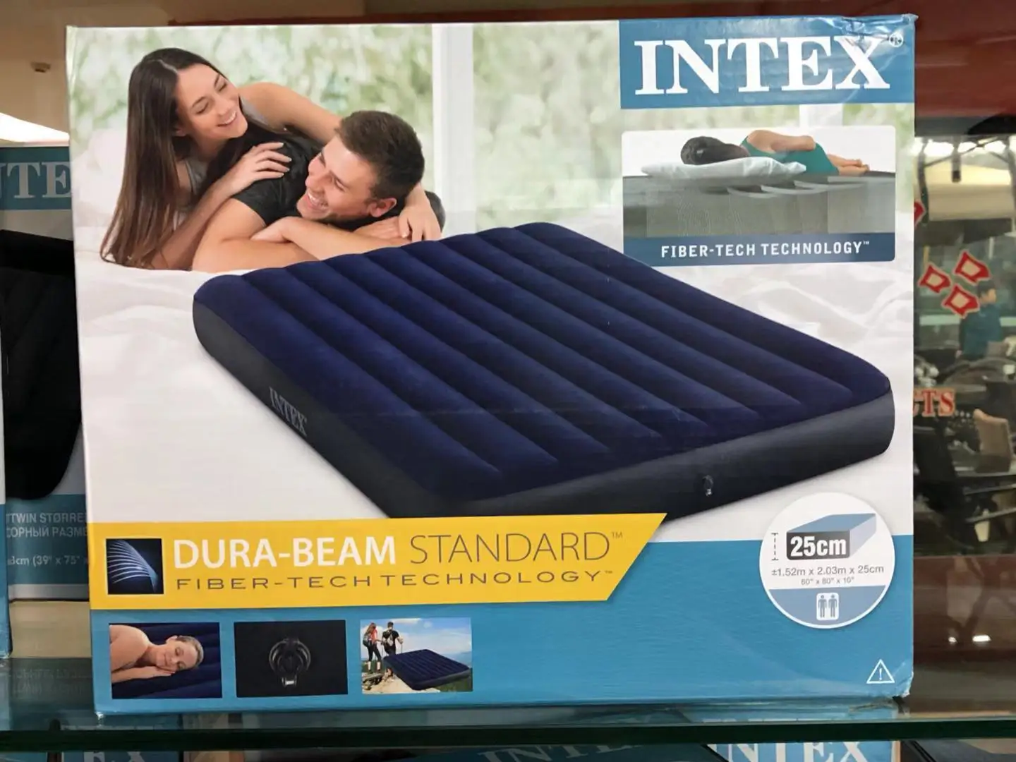 

America INTEX 64759 Dark Blue Wool Double Extra-large Line Pull Air Bed Flocking Airbed