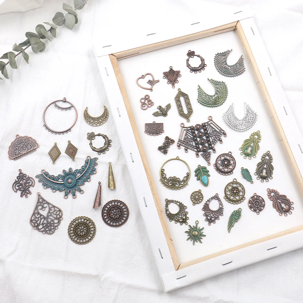 6 Connettori Vintage – Toppe In Bronzo Antico Fatte A Mano – DIY Gioielli