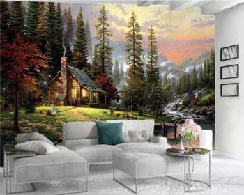 

Romantic Landscape 3d Wallpaper Dream Cottage Under the Snow Mountain Living Room Bedroom Beautiful 3d Mural Wallpaper