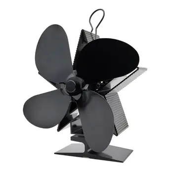 

4 Blade Star Heat Powered Wood Stove Fan Log Burner Fireplace Quiet Eco Friendly