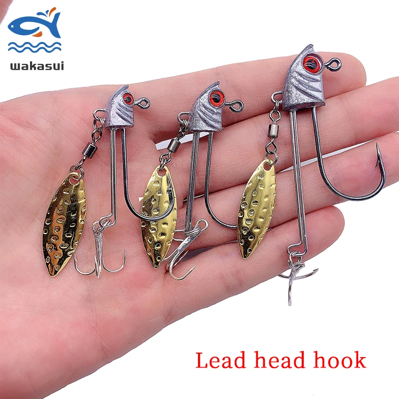 

1Pcs/3 Lot Sequins Fishing Hooks 8.5Cm /7Cm /5.5Cm Carbon Type Lead Head Jigs Spinner Jigheads Fishing Tackle7.2G/9.5G/16.5G