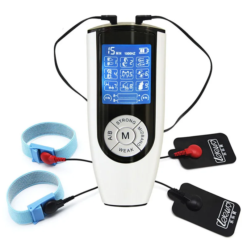 Electro Shock E-Stim Estim Kit Conductive Bands Penis Ring Extender Enlarger Male Masturbator Cock Ring BDSM Toys