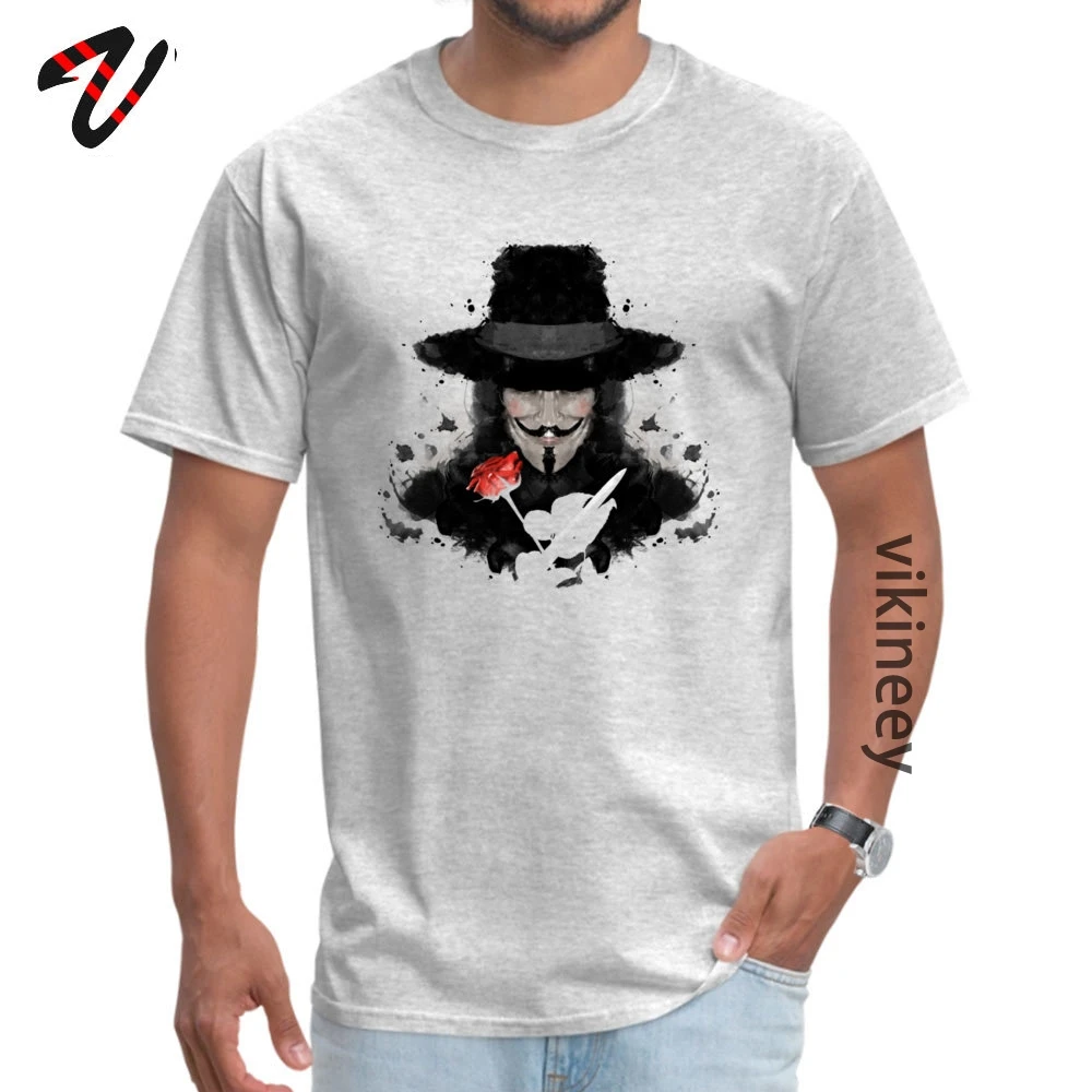 V for Vendetta T-Shirt Godfather Anonymous Men's Cool Tshirt Casual Short Sleeve 100% Cotton Fabric Men High Quality | Мужская