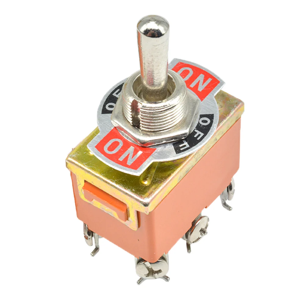 Orange switch Мини автоматический переключатель AC 250V 15A 6 Pin DPDT ON-OFF-ON 3 положения E-TEN1322 медный Контакт Водонепроницаемый колпачок оранжевый - Цвет: Orange switch