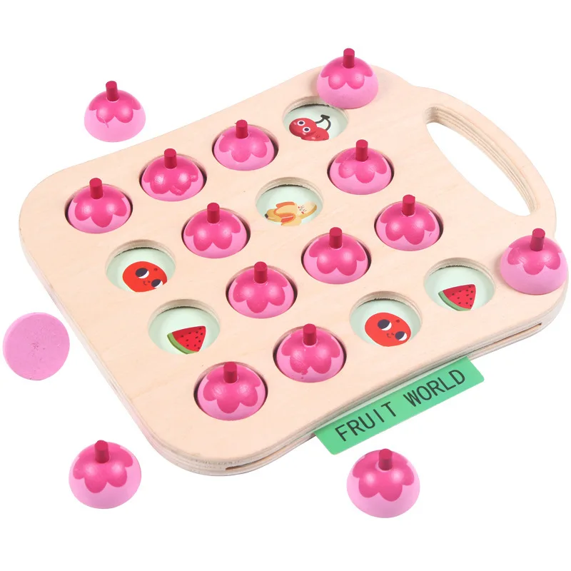 

Children Wooden Memory Chess CHILDREN'S Brain Force Combat Memory Match-up Young Parent And Child Interactive Table Game Toy