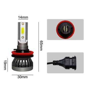 

autodragons 2020 New H8 LED headlight Mini Headlamp Car auto headlight H9 COB Chip All in one Without fan 6000LM IP68 H10 H11