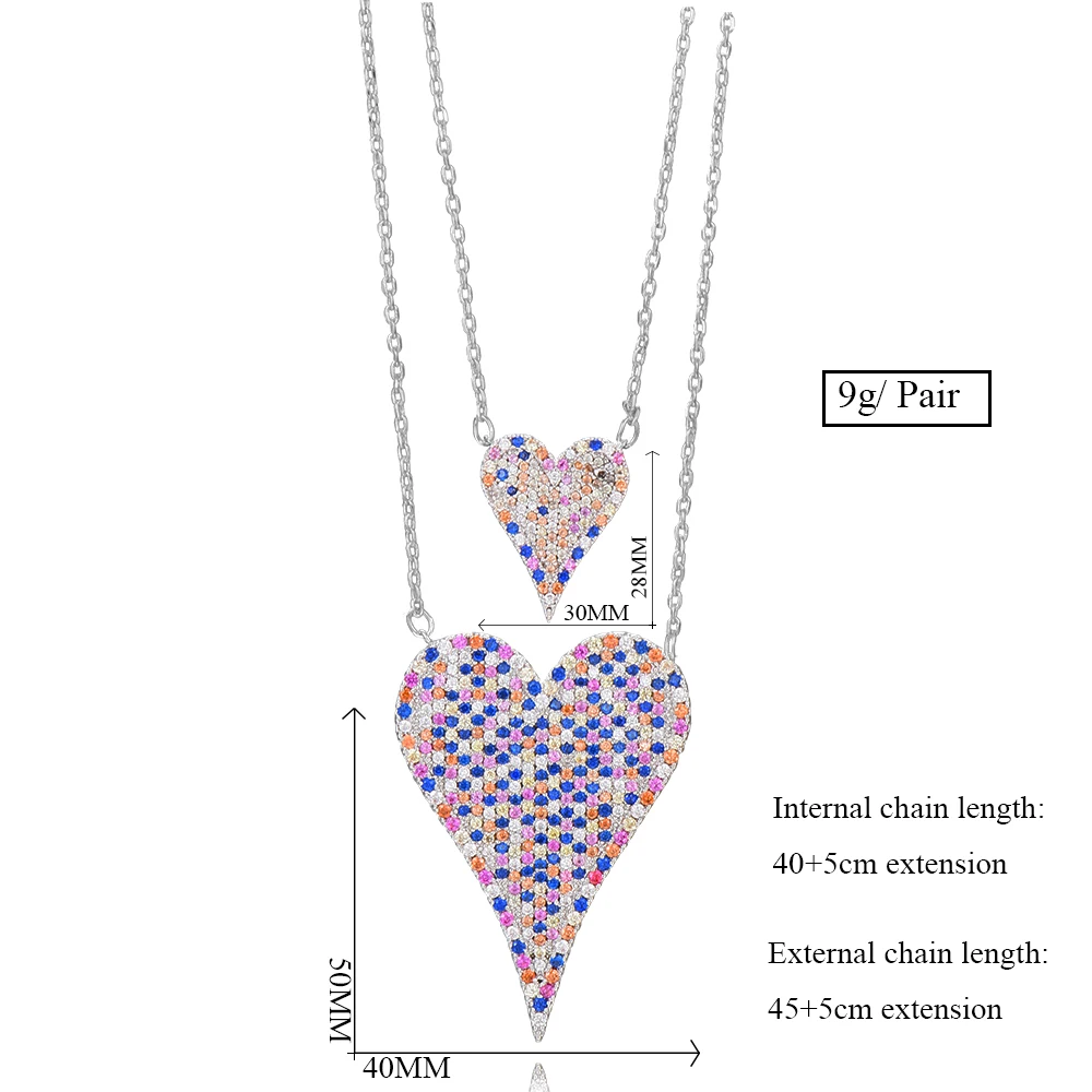 Soramoore New Valentine's Day Gift 2pcs Necklace Heart Stackable Dainty Initial Chokers Necklaces for women girlfriend Women