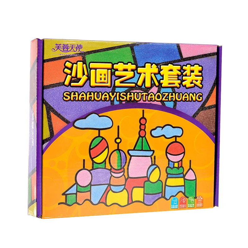 

FIORUCCI Sand Painting Set Children Creative Hand-made Colored Sand Scraping Painting DIY Baby Painting Toy