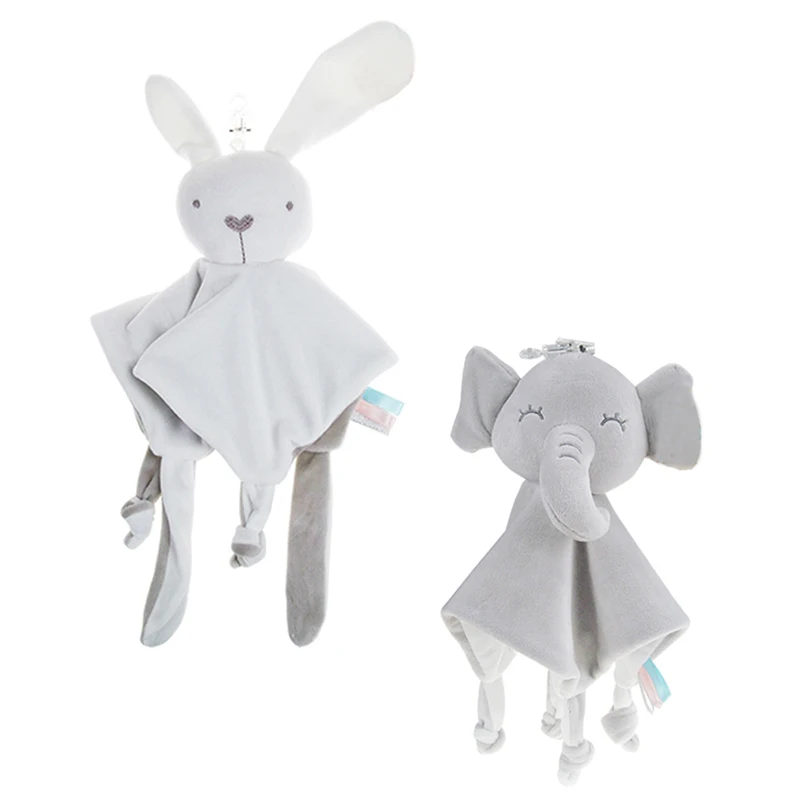 

Baby Infant Appease Towel Cartoon Animal Rabbit Elephant Soft Plush Comforting Toy Pacify Towel Appeasing Security Doll Care