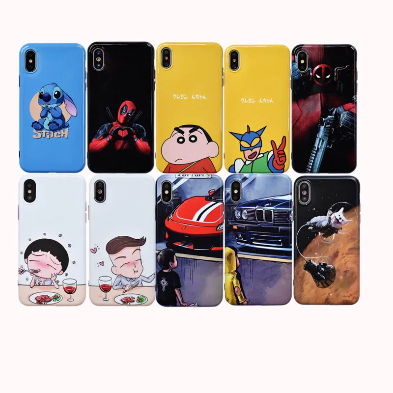 Роскошный Матовый чехол из ТПУ с текстурой мультяшная анимация роль iPhone для 7 8 6S