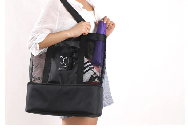 Двухслойная Портативная сумка-холодильник на одно плечо сумка-холодильник для хранения тепловой мешок сетка Чехлы для пивных банок коробка для пикника крутая сумка