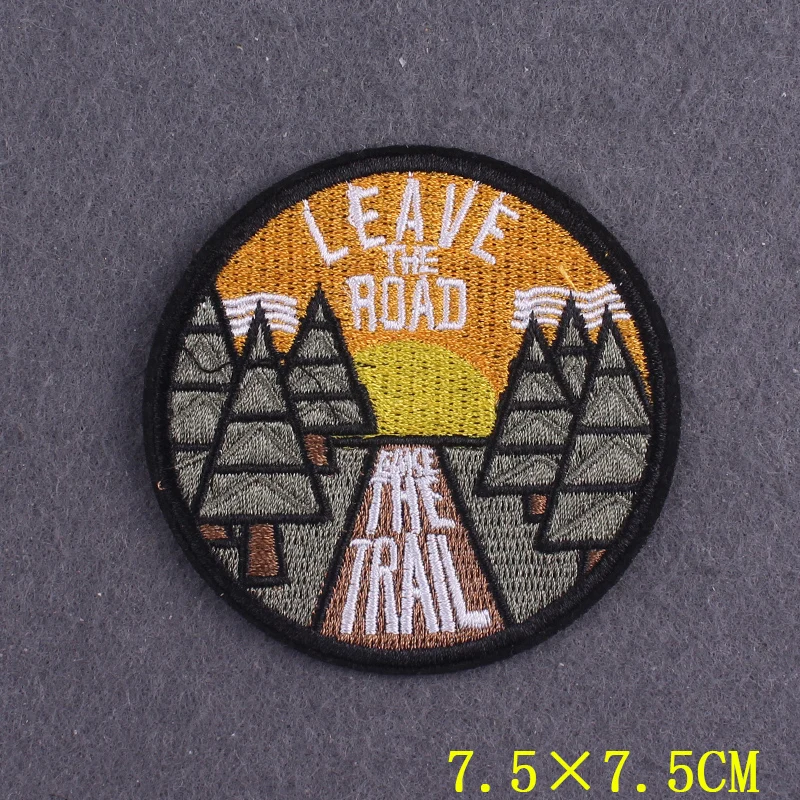 DIY Adventure Badges Surfing Camping Patch Iron On Patches On Clothes Wilderness Embroidered Patches For Clothing Stripes Decor 