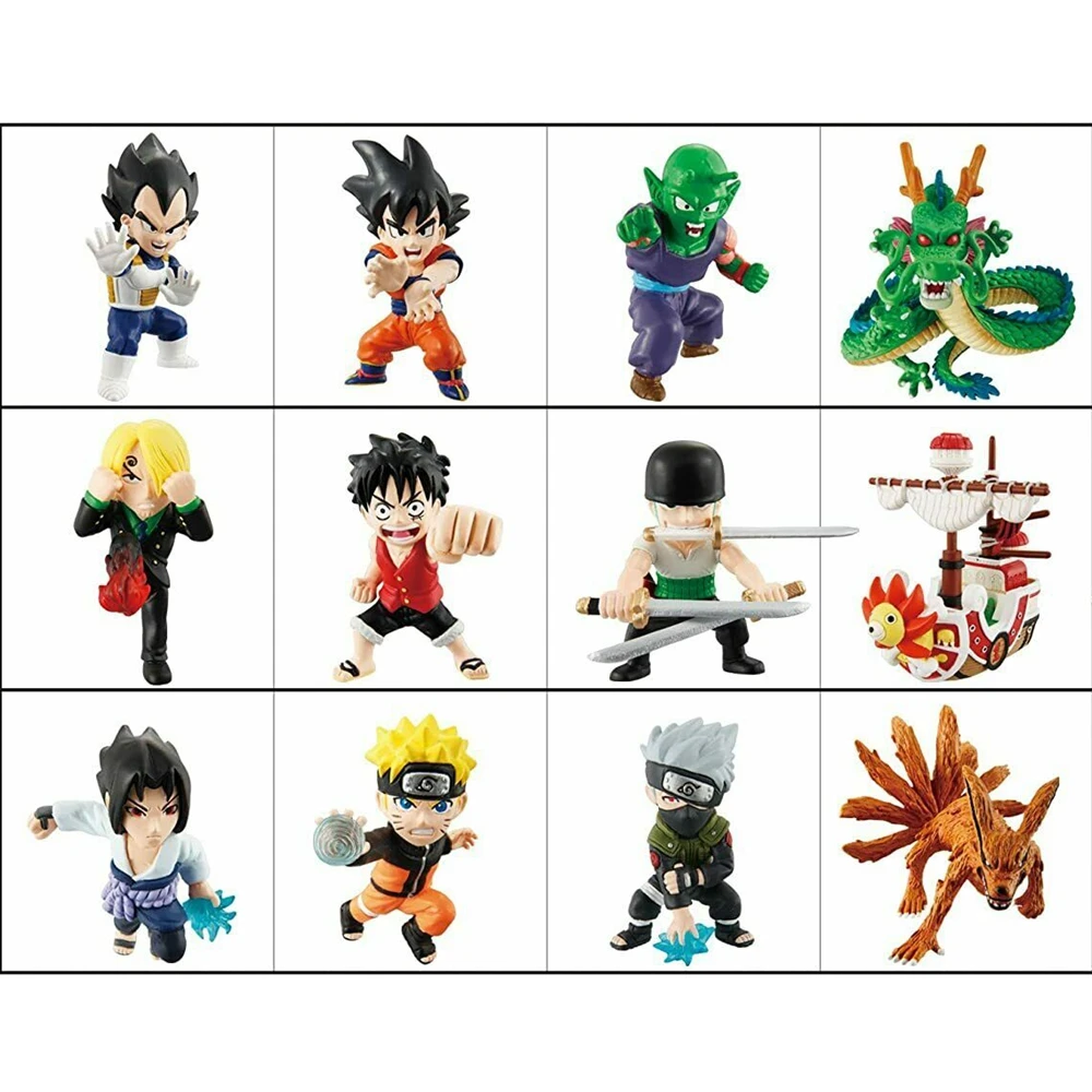12 шт. Dragonball Z x One Piece Naruto Goku Luffy Zero фигурка пикколо игрушка кукла игрушки Фигурки