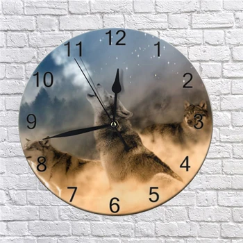 

25cm Round Wall Clock Numeral Digital Dial Mute Silent non-ticking electronic wall clock WOLF Operated Clocks.