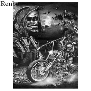 

diamond embroidery skull motorcycle landscape diamond painting cross stitch full square round drill 5d puzzles mosaic painting