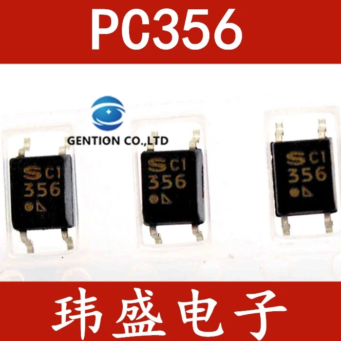 

20 шт., PC356, Оптическая муфта, SOP4, оптический изолятор, фотоэлектрическая муфта 356, освещение стандарта 100%, новый и оригинальный