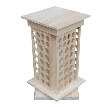 

104 Holes Solid Wooden Rotating Essential Oil Bottle Holder Classification Display Stand Table Diffuser Holder Makeup Storage Ra