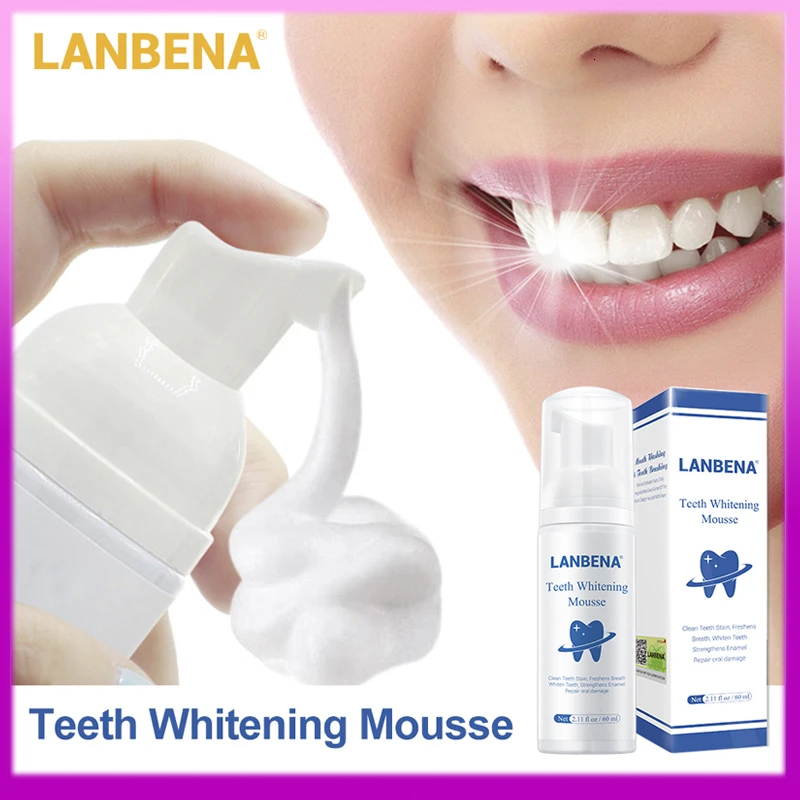 

LANBENA Teeth Whitening Mousse Tooth Whitening Dental Tool Cleaning White Teeth Oral Hygiene Toothpaste Bleaching Remove Stains