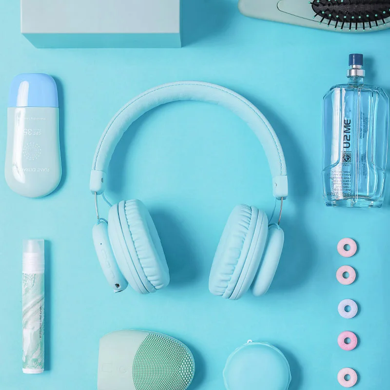 5 0 Bluetooth Headphone Cute Pink Blue Red Color Girls Kids Stereo Music Wireless Headset With Microphone for Computer Phone