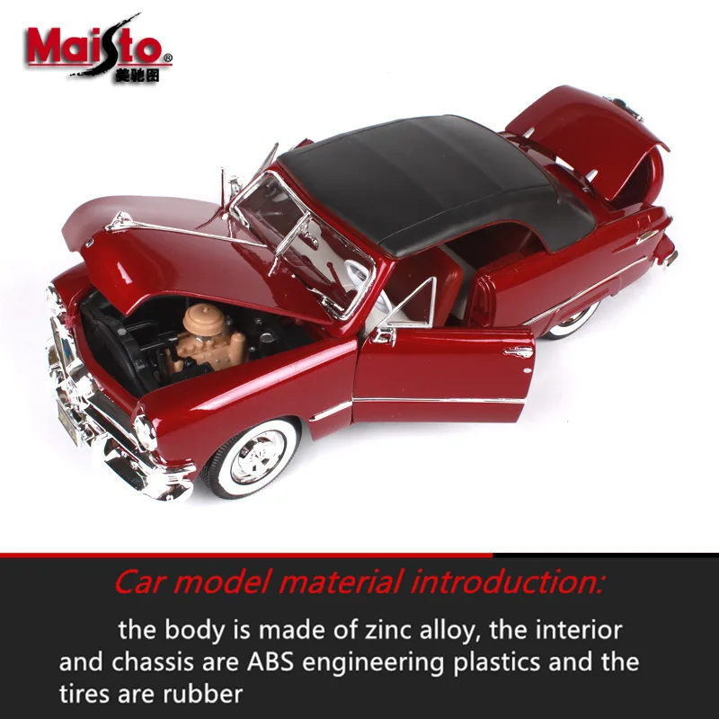 Maisto 1:18 1950 Ford, Мягкий Топ, модель автомобиля из сплава, модель автомобиля, моделирование, украшение автомобиля, коллекция подарков, игрушка для литья под давлением, модель игрушка для мальчиков