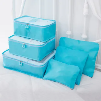 

6Pcs Durable Organiser Set Luggage Suitcase Storage Bags Clothes Shoes Makeup Storage Packing Travel Cubes