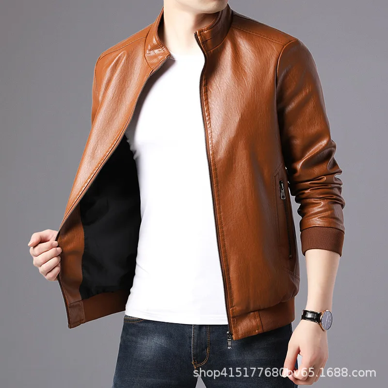 

MEN'S WEAR 2019 Autumn And Winter New Style MEN'S Jacket Leather Coat Casual Fashion Youth PU Leather Trend Leather Jacket MEN'S