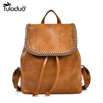 

Backpack In Women's Casual PU Leather Knapsack Travel Mochila Escolar Masculina Backpack Zainetto Donna Lady Solid New