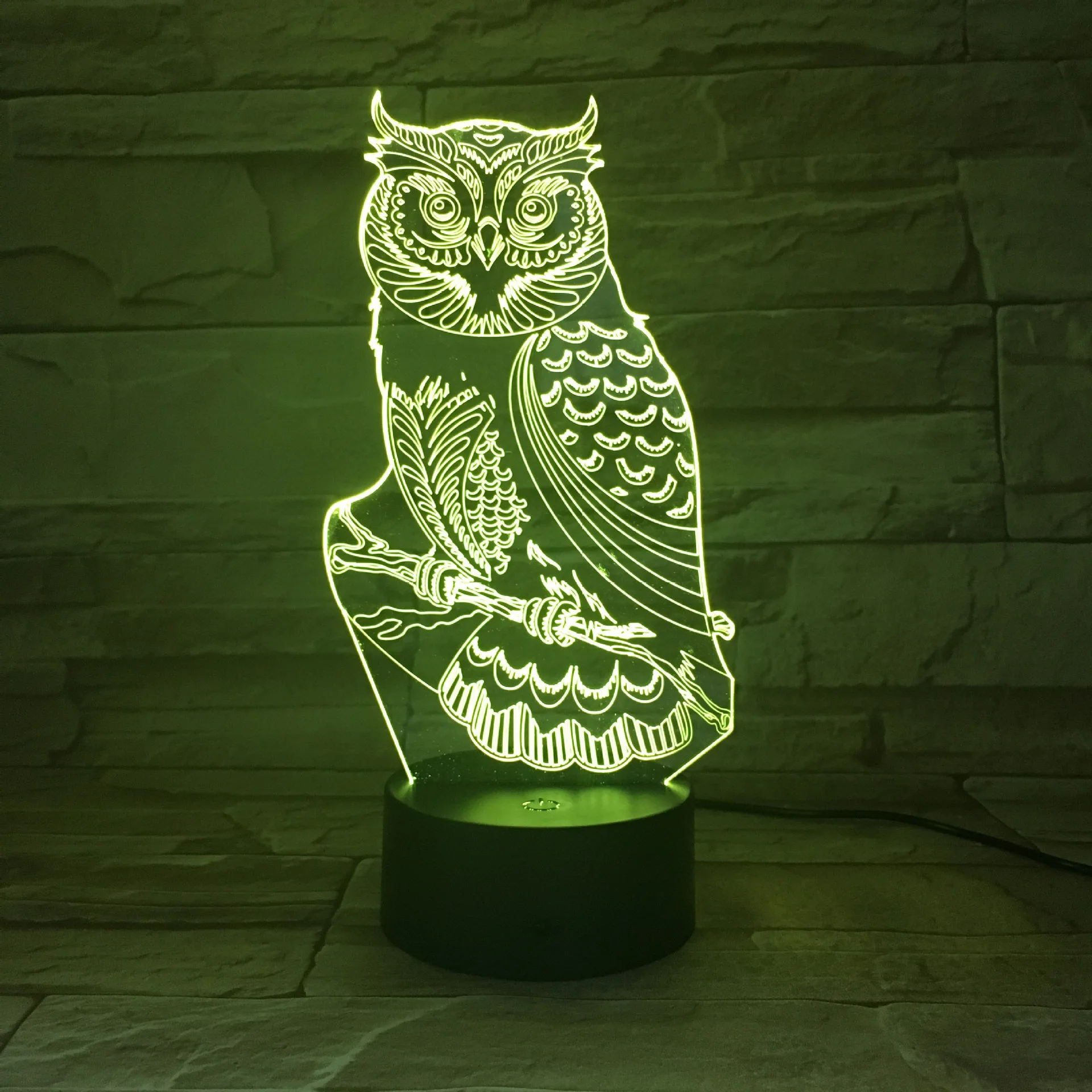 

Owl Station Tree 3D Lamp Stereo Visual Touch Colorful Small Night Lamp Acrylic 3D Bluetooth Speaker Lamp